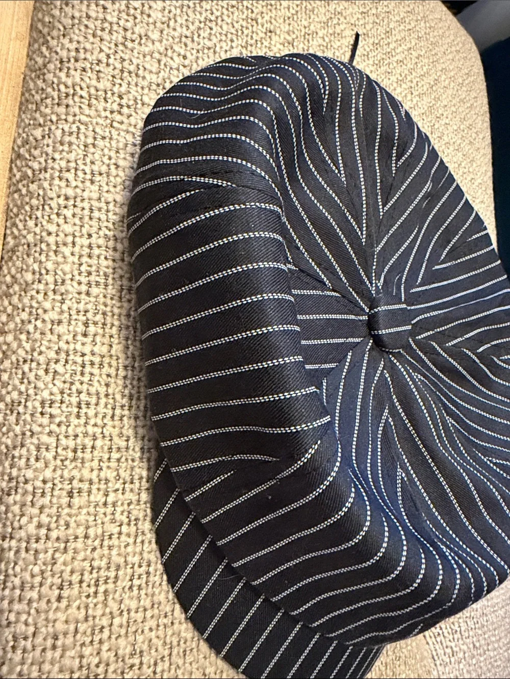 Striped Navy Baker Boy Cap for Women